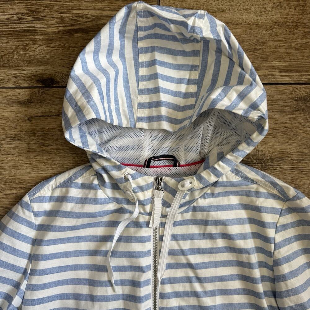 Tommy Hilfiger Light Blue and White Striped Hooded Utility Jacket - Picture 6 of 13